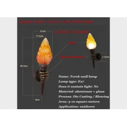 Retro hand with torch - wall lampWandlampen