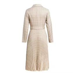 Vintage pleated plaid dress with beltJurken