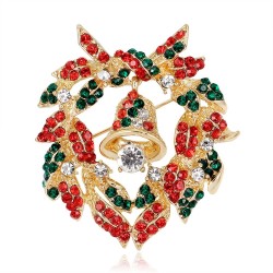 Christmas colorful crystals broochChristmas