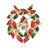 Cristaux colorés de Noël broche
