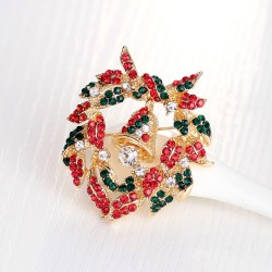 Cristaux colorés de Noël broche