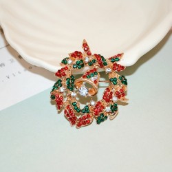 Cristaux colorés de Noël broche