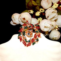Cristaux colorés de Noël broche