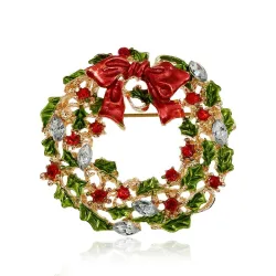 Kerst maretak krans - brocheBroches
