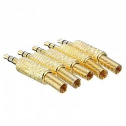 1/8" 3,5mm or mâle fiche câble coaxon - connecteur audio professionnel 5 pièces
