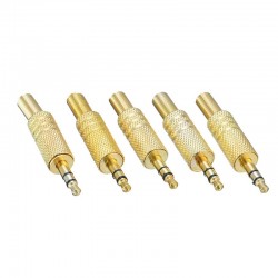 1/8" 3,5mm or mâle fiche câble coaxon - connecteur audio professionnel 5 pièces