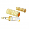 1/8" 3,5mm or mâle fiche câble coaxon - connecteur audio professionnel 5 pièces