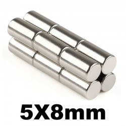 N35 neodymium cylindre aimant - 5 * 8mm 20 pièces