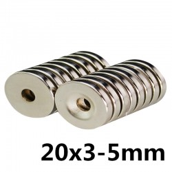 N35 neodymium magnet - super strong round ring 20 * 3 * 5mm 10 piecesN35