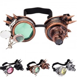 Lunettes rondes à rabat-joie - lunettes vintage rivet avec lumière