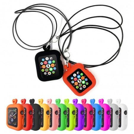 Boîtier en silicone pour Apple Watch - avec collier - 38mm - 40mm - 42mm - 44mm