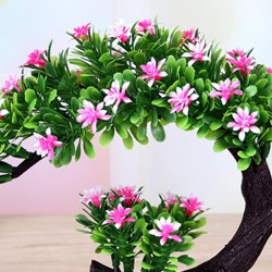 Japanese pink & purple flowers - artificial bonsai potKunstbloemen