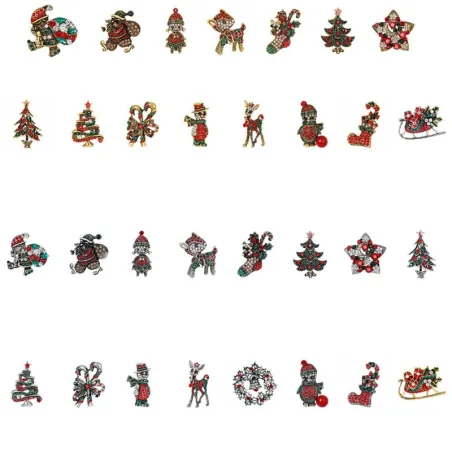 Christmas crystal broochesBroches