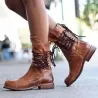 Bottes d'hiver en cuir avec fermeture à glissière