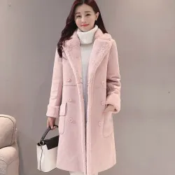 Fashion winter suede coat - sheepskin long jacketJassen