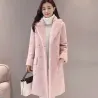 Fashion winter suede coat - sheepskin long jacketJassen
