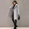 Doublure hivernale tendance - veste longue peau de mouton