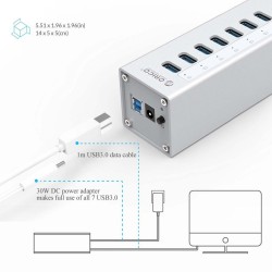 Orico A3H7 A3H10 A3H4 - séparateur haute vitesse en aluminium - 7-port - USB 3.0