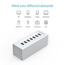 Orico A3H7 A3H10 A3H4 - séparateur haute vitesse en aluminium - 7-port - USB 3.0