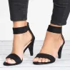 High heel pumps - elegant suede sandals with a back zipperSandalen