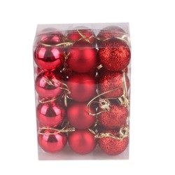 Boules d'arbre de Noël - 24 pièces