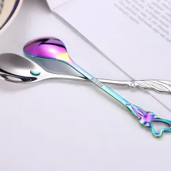 Heart & flower shape stainless steel spoon for tea & dessertsBestek