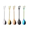 Heart & flower shape stainless steel spoon for tea & dessertsBestek