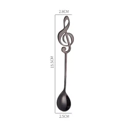 Cuillère décorative avec note musicale pour thé & café & desserts - acier inoxydable