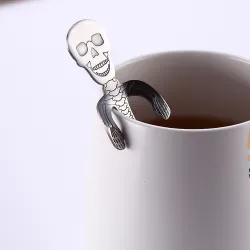 Stainless steel spoon with skullCutlery