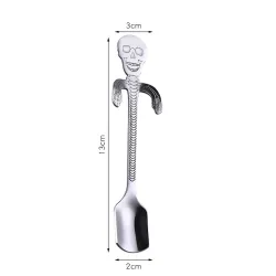 Stainless steel spoon with skullCutlery