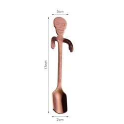 Stainless steel spoon with skullCutlery