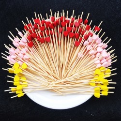 Boutons de bambou décoratifs pour cocktails 12cm 100 pièces