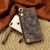 Dragon design - multifunction leather wallet with strap & zipperPortemonnee
