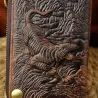 Dragon design - multifunction leather wallet with strap & zipperPortemonnee