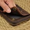 Dragon design - multifunction leather wallet with strap & zipperPortemonnee