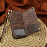 Dragon design - multifunction leather wallet with strap & zipperPortemonnee