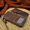 Dragon design - multifunction leather wallet with strap & zipperPortemonnee