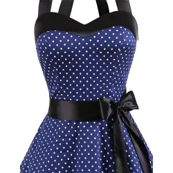 Vintage lace up dress with polka dotsJurken