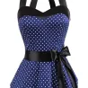 Vintage lace up dress with polka dotsJurken