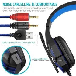 PC780 - gaming headphones - wired headset with microphone & LedOor- & hoofdtelefoons