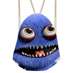 monstre souriant 3D - sac à dos avec cordons