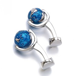 Bougies de mode avec globe rotatif bleu