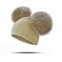 Children's winter hat with fur pom pomHats & caps