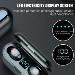 V5.0 F9 TWS draadloze Bluetooth-oortelefoon - LED-display - 2000 mAh powerbank - hoofdtelefoon met microfoonHeadsets
