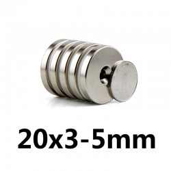 N35 neodymium magneetring 20 * 3 - 5mm - 5 stuksN35