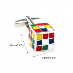 Boutons de poignet avec cubes colorés