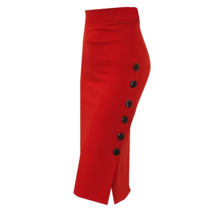 Jupe avec boutons - taille haute