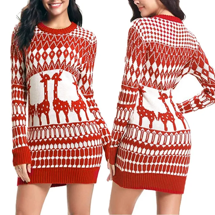 Pull de Noël longue - mini robe