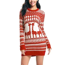 Christmas long sweater - mini dressJurken