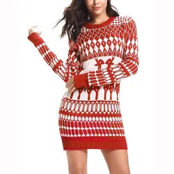 Christmas long sweater - mini dressJurken